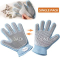 2-in-1 Pet Grooming Glove - Double-Sided Deshedding & Massage Brush For Cats Or Dogs, Removes Loose Hair From Fur & Furniture, Ultra-Soft Easy-Clean Mitt-single Glove - FurEase