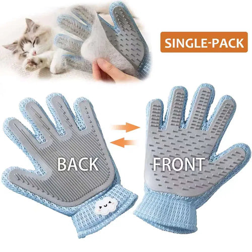 2-in-1 Pet Grooming Glove - Double-Sided Deshedding & Massage Brush For Cats Or Dogs, Removes Loose Hair From Fur & Furniture, Ultra-Soft Easy-Clean Mitt-single Glove - FurEase