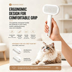 Pet Slicker Brush For Cats & Dogs, Self-Cleaning Grooming Brush With One-Click Hair Removal, Gentle Deshedding Tool For Long & Short Hair, Skin-Friendly Pet Grooming Comb - FurEase