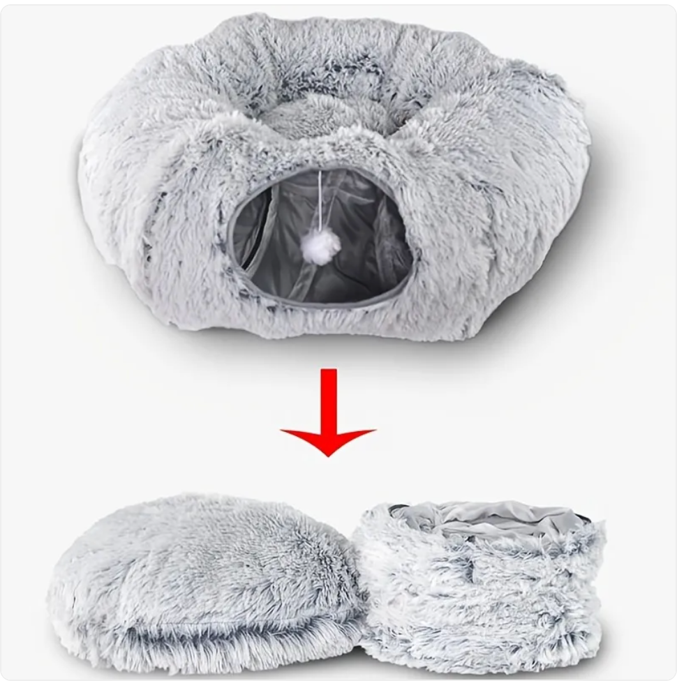 Cozy Cat Tunnel and Nest - The Ultimate Winter Retreat for Your Feline Friend - FurEase