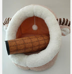 Cozy Winter Velvet Cat House – Warm Enclosed Sleeping Cave Bed for Indoor Cats & Small Dogs - FurEase