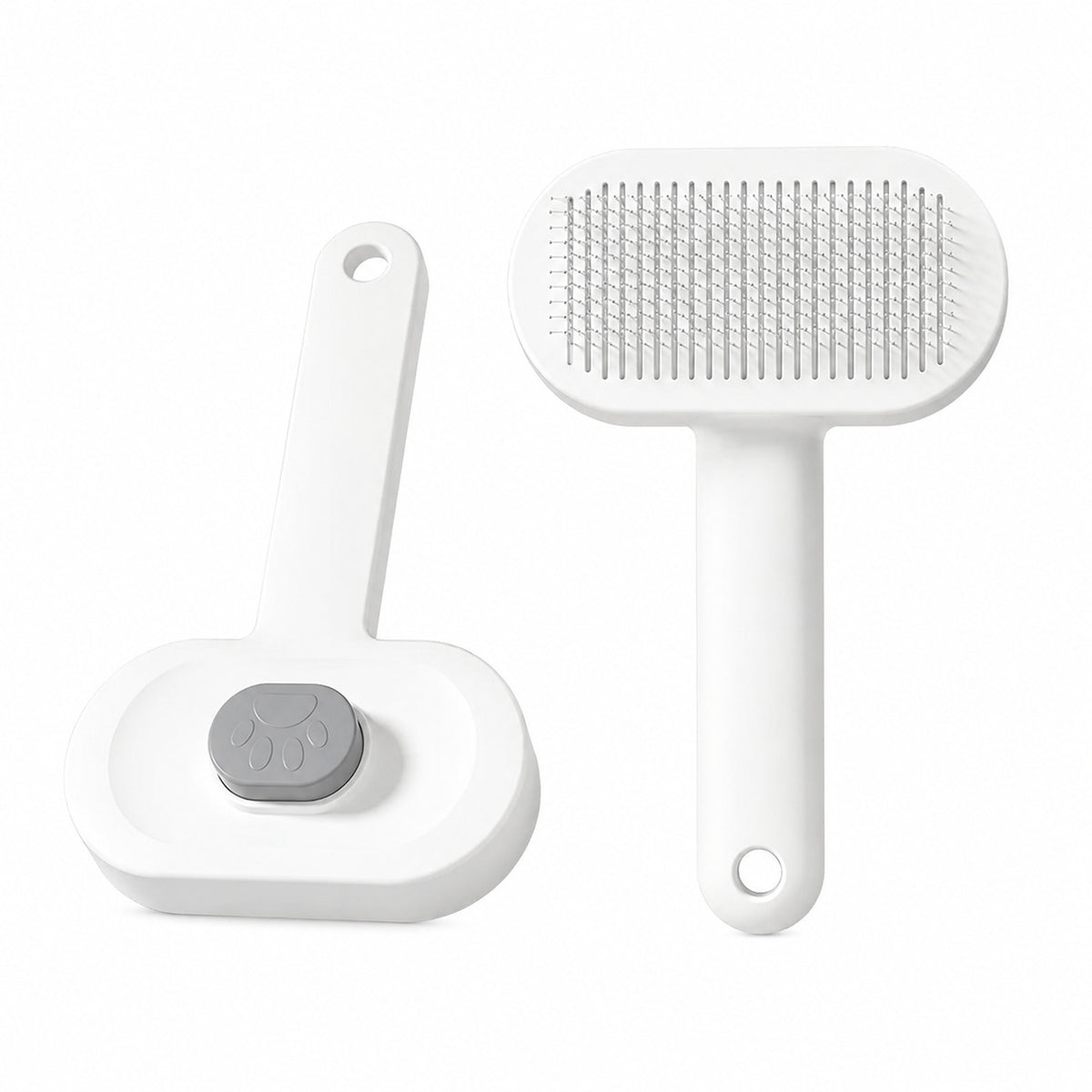 Pet Slicker Brush For Cats & Dogs, Self-Cleaning Grooming Brush With One-Click Hair Removal, Gentle Deshedding Tool For Long & Short Hair, Skin-Friendly Pet Grooming Comb - FurEase