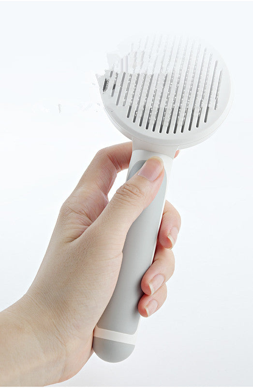 Professional Pet Dematting Comb with Round Ergonomic Handle – Gentle Flea, Knot & Loose Fur Remover - FurEase