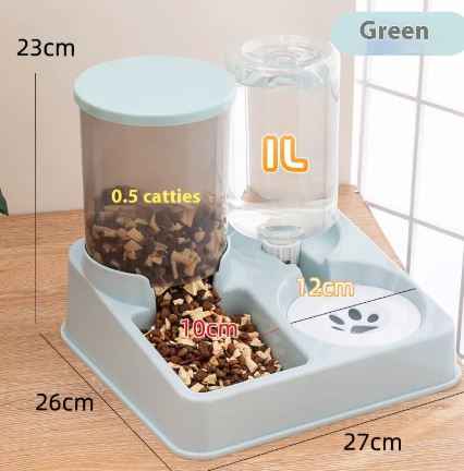 2-in-1 Automatic Pet Feeder & Water Dispenser Bowl Set for Cats & Small Dogs