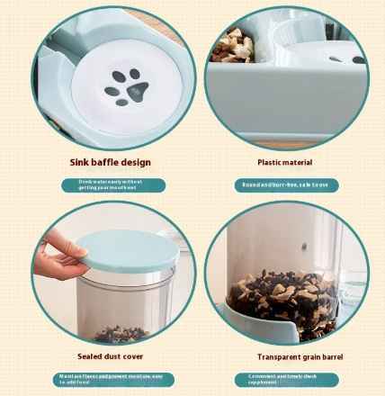 2-in-1 Automatic Pet Feeder & Water Dispenser Bowl Set for Cats & Small Dogs