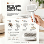 Pet Slicker Brush For Cats & Dogs, Self-Cleaning Grooming Brush With One-Click Hair Removal, Gentle Deshedding Tool For Long & Short Hair, Skin-Friendly Pet Grooming Comb - FurEase