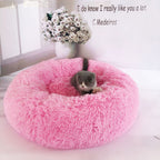 Calming Plush Pet Nest Bed – Ultra Soft Anti-Anxiety Donut Cushion for Dogs & Cats - FurEase