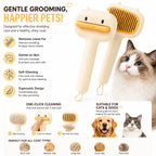 Cute Cartoon Bear Self-Cleaning Pet Brush Universal Deshedding Comb For Cats And Dogs Removes Loose Fur & Detangles Comfortable Non-Slip Handle Pet Grooming Tool - FurEase