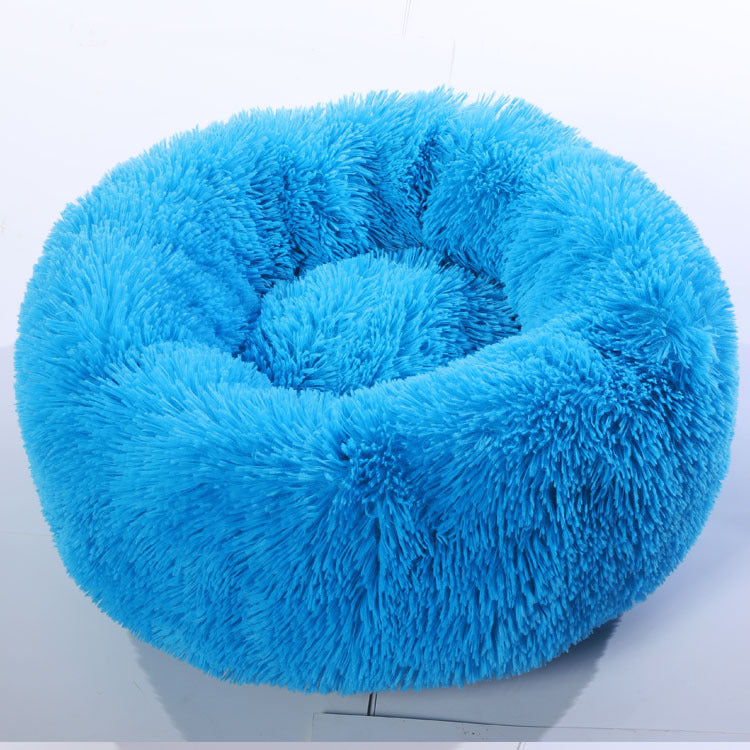 Calming Plush Pet Nest Bed – Ultra Soft Anti-Anxiety Donut Cushion for Dogs & Cats - FurEase