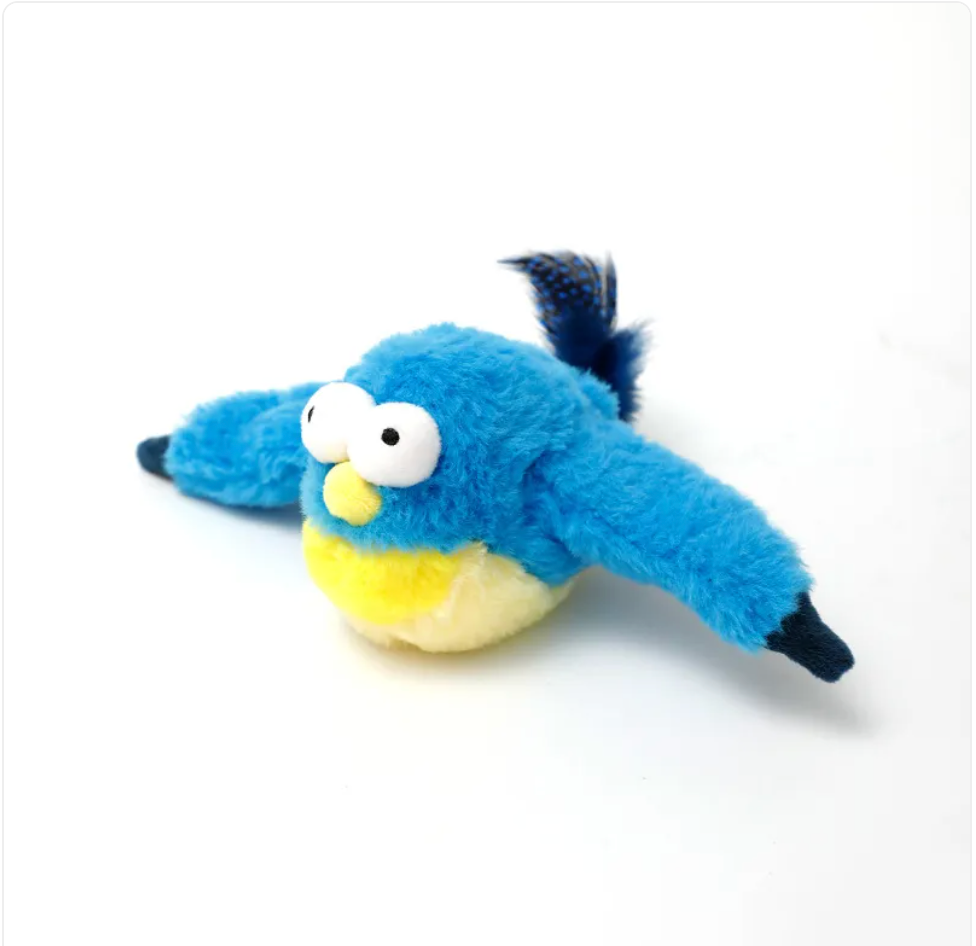 Interactive Plush Pet Toy - Jumping Fish & Flapping Bird for Endless Pet Fun