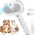 3 In 1 Cat Steam Brush, Pet Steam Brush For Cat Dog Long Short Haired, Pet Spray Hair Removal Comb For Small Animals Shedding & Grooming, Water Mist Spray Brushes With Release Button - FurEase
