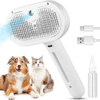 3 In 1 Cat Steam Brush, Pet Steam Brush For Cat Dog Long Short Haired, Pet Spray Hair Removal Comb For Small Animals Shedding & Grooming, Water Mist Spray Brushes With Release Button - FurEase