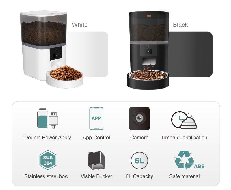 Smart Automatic Pet Feeder with HD Camera & WiFi – Timed Cat & Dog Food Dispenser - FurEase