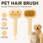 Cute Cartoon Bear Self-Cleaning Pet Brush Universal Deshedding Comb For Cats And Dogs Removes Loose Fur & Detangles Comfortable Non-Slip Handle Pet Grooming Tool - FurEase