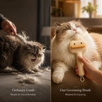 Cute Cartoon Bear Self-Cleaning Pet Brush Universal Deshedding Comb For Cats And Dogs Removes Loose Fur & Detangles Comfortable Non-Slip Handle Pet Grooming Tool - FurEase