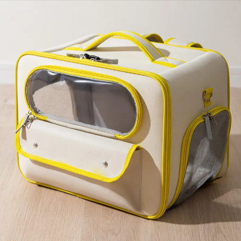 Pet Adventure Carrier - Breathable Travel Backpack with Transparent Window & Storage Pockets