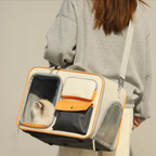 Pet Adventure Carrier - Breathable Travel Backpack with Transparent Window & Storage Pockets