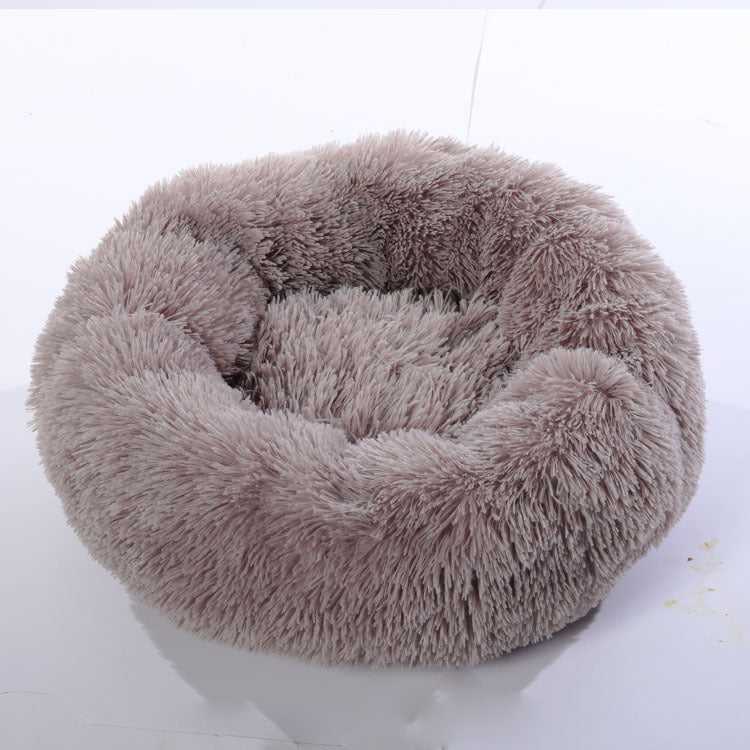 Calming Plush Pet Nest Bed – Ultra Soft Anti-Anxiety Donut Cushion for Dogs & Cats - FurEase