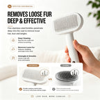 Pet Slicker Brush For Cats & Dogs, Self-Cleaning Grooming Brush With One-Click Hair Removal, Gentle Deshedding Tool For Long & Short Hair, Skin-Friendly Pet Grooming Comb - FurEase