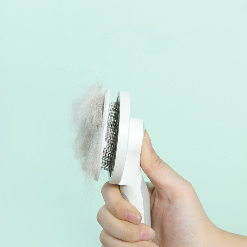 Professional Pet Dematting Comb with Round Ergonomic Handle – Gentle Flea, Knot & Loose Fur Remover - FurEase