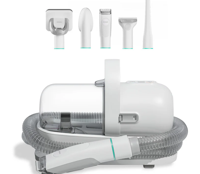 Quiet Pet Grooming Vacuum Kit Low Noise Dog Hair Clipper Suction Deshedding Brush Set for Shedding Cats & Dogs