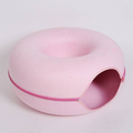 2 in 1 Foldable Cat Tunnel Bed Donut Plush Round Indoor Cat Nest Play Cave Cushion Warm Winter Pet Bed