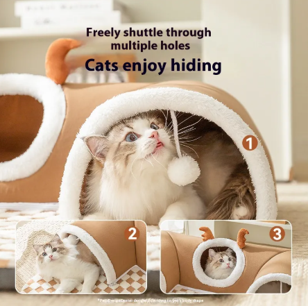 Cozy Cat Tunnel Retreat - Create a Playful Sanctuary for Your Feline Friend