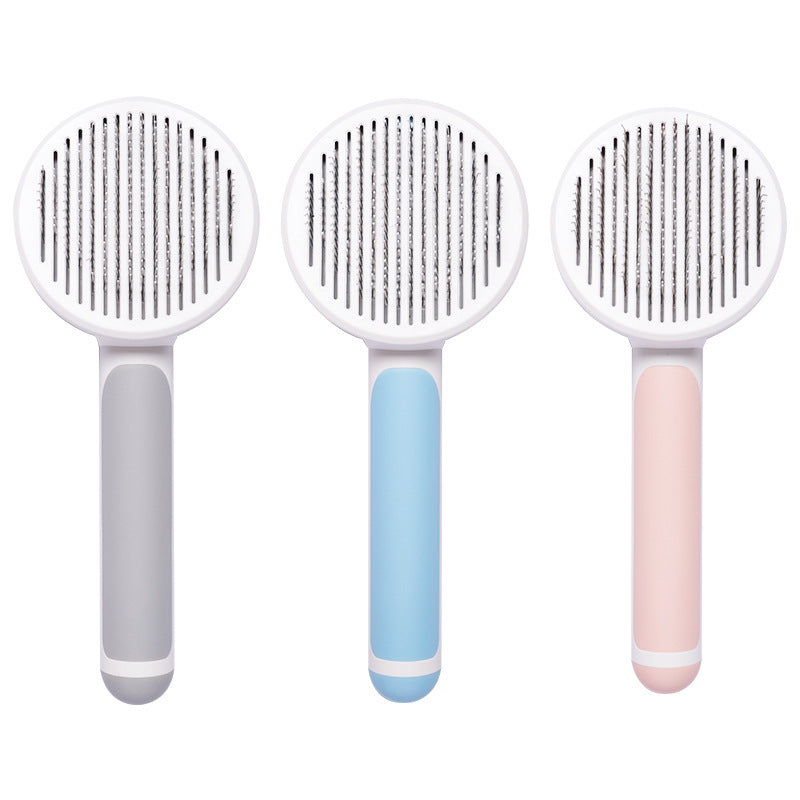Professional Pet Dematting Comb with Round Ergonomic Handle – Gentle Flea, Knot & Loose Fur Remover - FurEase