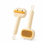 Cute Cartoon Bear Self-Cleaning Pet Brush Universal Deshedding Comb For Cats And Dogs Removes Loose Fur & Detangles Comfortable Non-Slip Handle Pet Grooming Tool - FurEase