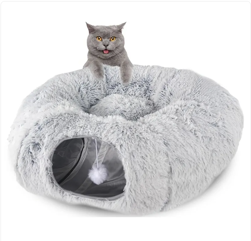 Cozy Cat Tunnel and Nest - The Ultimate Winter Retreat for Your Feline Friend - FurEase