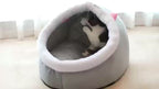 Cozy Winter Velvet Cat House – Warm Enclosed Sleeping Cave Bed for Indoor Cats & Small Dogs